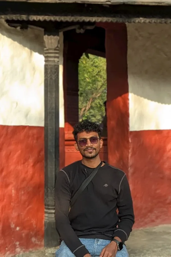 Red walls, warm light